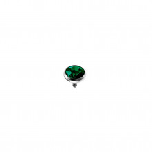 Накрутка для украшений 0.9х5мм с кристаллом зеленый