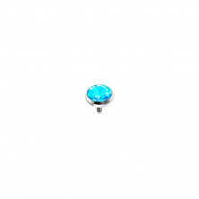 Накрутка для украшений 0.9х5мм с кристаллом голубой