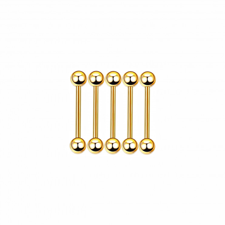 Штанга с шарами из титана gold  