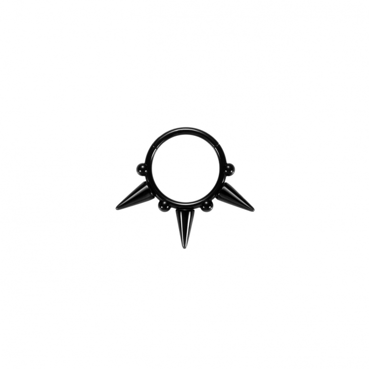 Кликер из титана анодированный в чёрный цвет с с тремя пиками  1,2х8мм  