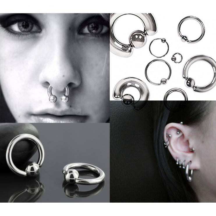 Кольцо с шаром из стали  