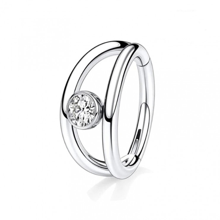 Дабл-кликер из титана с кристаллом Swarovski