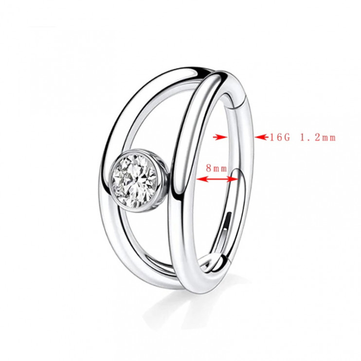 Дабл-кликер из титана с кристаллом Swarovski