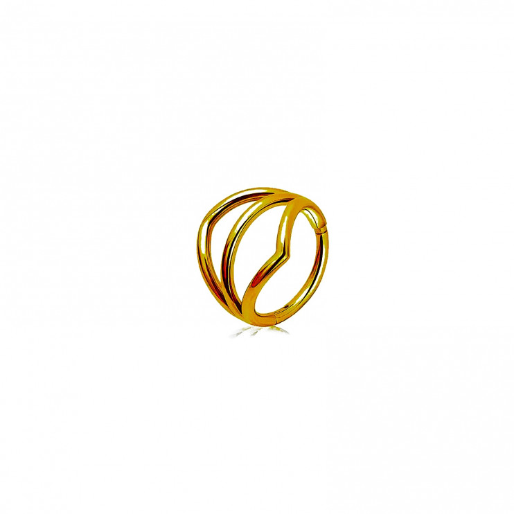 Тройной кликер из титана с загнутым краем GOLD  