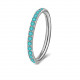 Кликер из титана с фианитами Light Blue 1.2х10 мм.