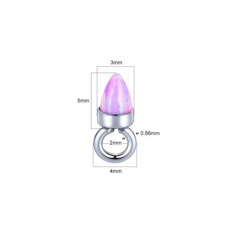 Подвеска из титана с опалом розового цвета  