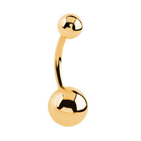 Банан в пупок из титана gold