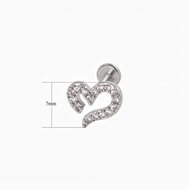 Лабрет из титана с кристаллами ОМ 1.2х6  