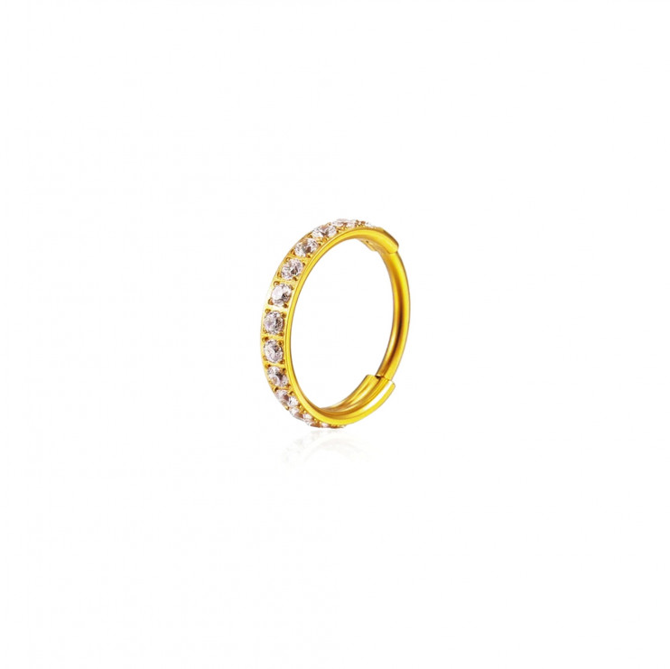 Кликер из титана двухярусный с крупными фианитами GOLD  