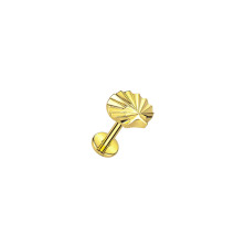 Лабрет из титана в форме раковины SHELL GOLD