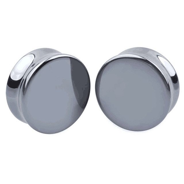 Плаг из гематита Silver-Grey