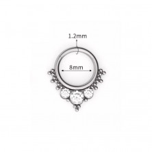 Кликер из титана с тремя цирконами Clear