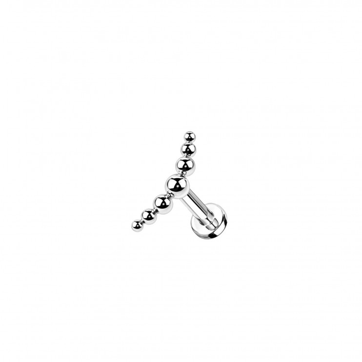 Лабрет из титана с 7 шариками 1.2х6мм  