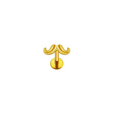 Лабрет из титана усы GOLD