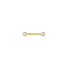 Штанга для соска из титана с кристаллами GOLD