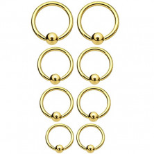 Кольцо с шаром из стали Gold