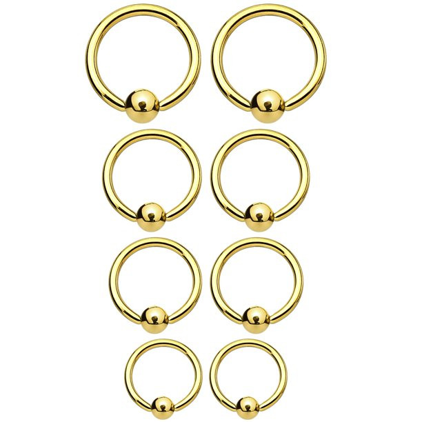 Кольцо с шаром из стали Gold