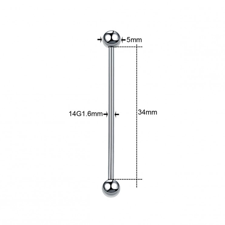 Штанга для индастриала 34мм из титана