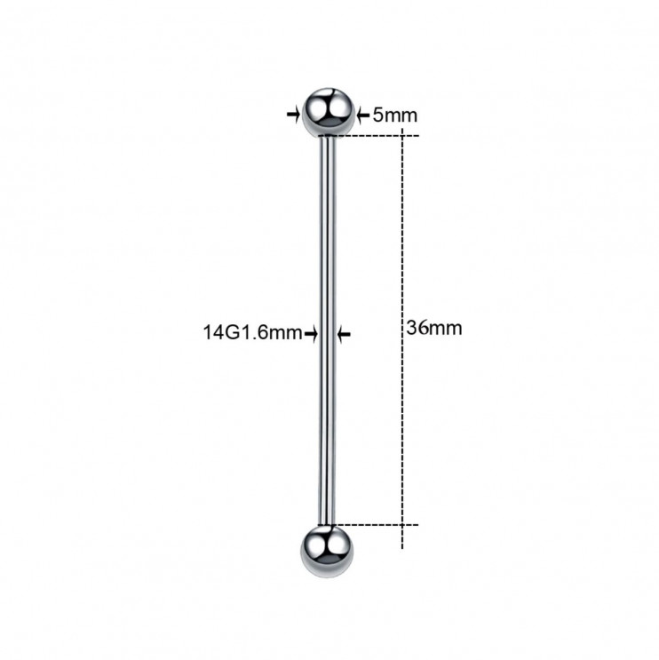 Штанга для индастриала 36мм из титана