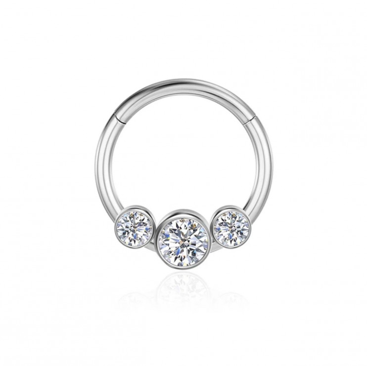 Кликер из титана 3 больших кристалла Clear  