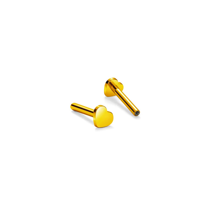 Основа для лабрета из титана сердце 1.2х6 мм. GOLD  