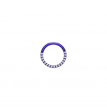 Кликер из титана с цирконами на фронтальной части фиолетовый