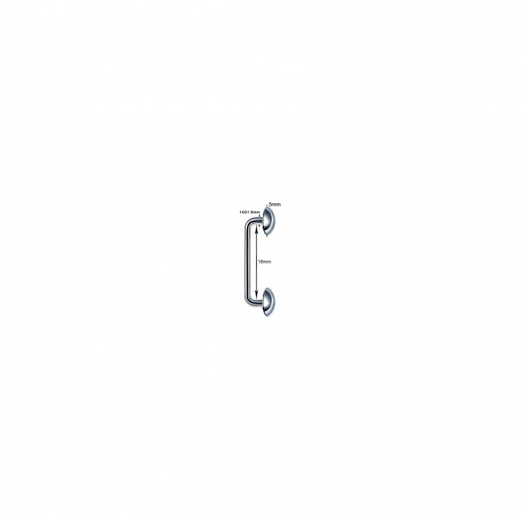 Скоба из титана с полушарами для полостного пирсинга.  