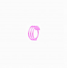 Кликер из титана тройной с параллельными сегментами 1.2х10 мм розовый