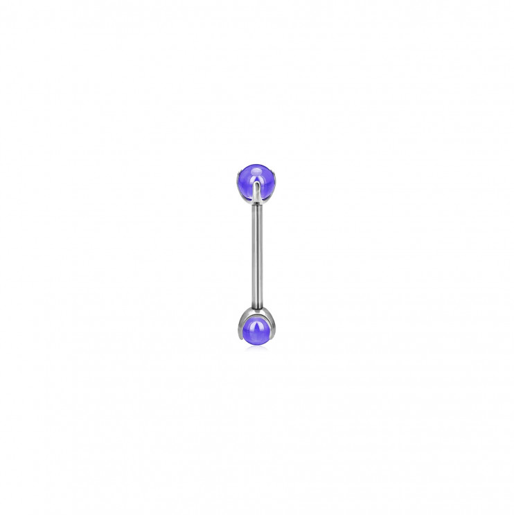 Штанга из титана с опалами PURPLE  