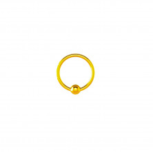 Кольцо с шаром из титана золотое