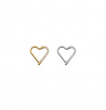 Кликер-сердце из титана с кристаллами Clear