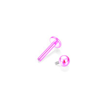 Лабрет из титана1.2х8х3 мм.интернальная резьба PINK