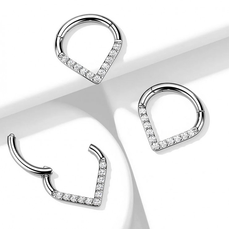 Кликер в форме капли из титана с кристаллами Swarovski