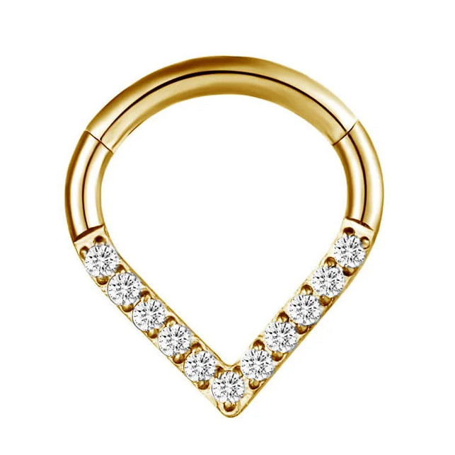 Кликер в форме капли из титана Gold с кристаллами Swarovski  