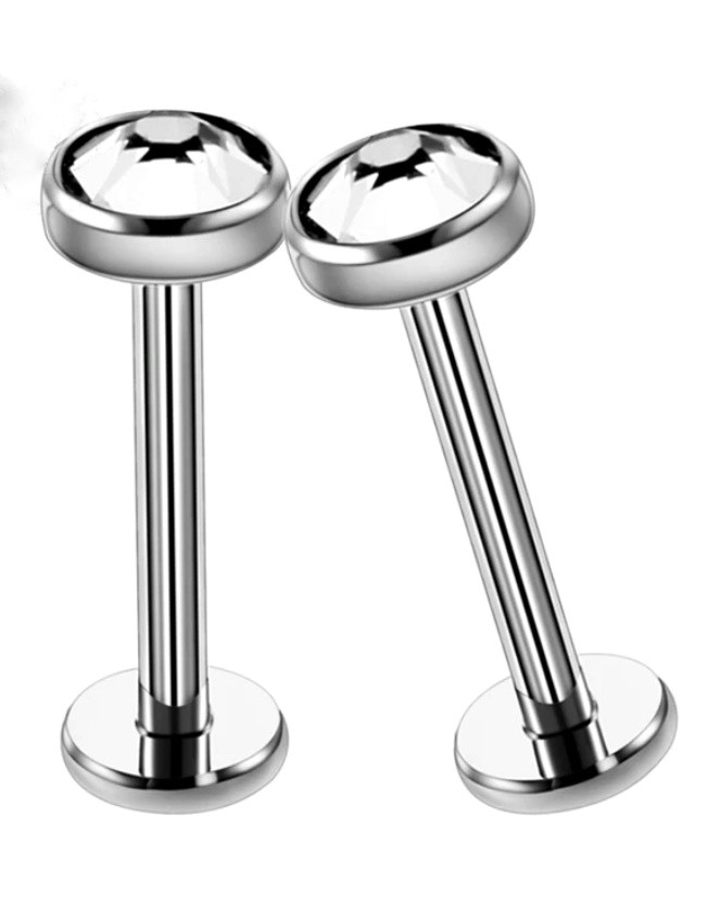 Лабрет из титана без резьбы 1.2х8х3 мм.  