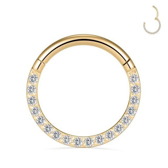 Кликер из титана Gold с цирконами