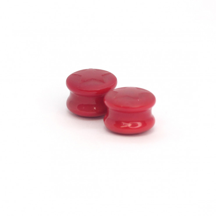 Плаги из стекла со звездами Red (пара)  