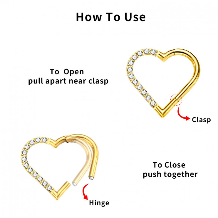 Кликер-сердце из титана с цирконами