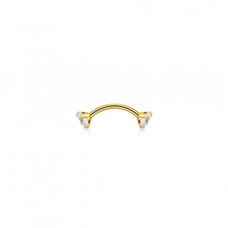 Микробанан из титана с кристаллами в лапках 1.2х6х4 мм GOLD  