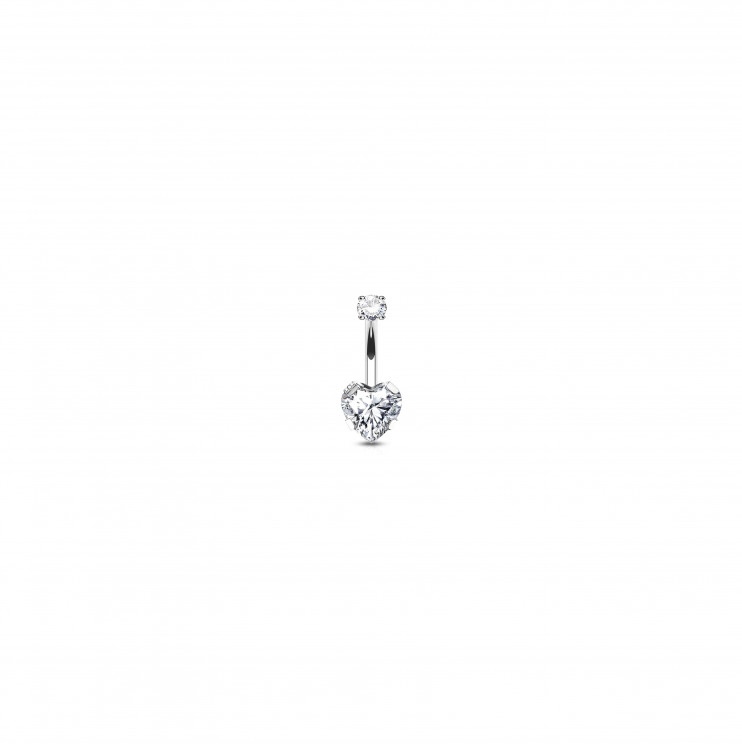 Банан в пупок из титана с кристаллами сердце  