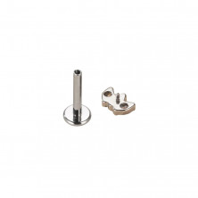 Лабрет из титана с кристаллами в виде трёх лепестков (интернальная резьба)