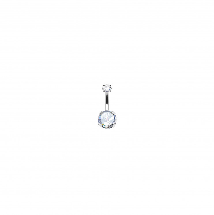 Банан в пупок из титана с кристаллами круг  