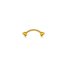 Микробанан из титана со стразами интернальная резьба GOLD