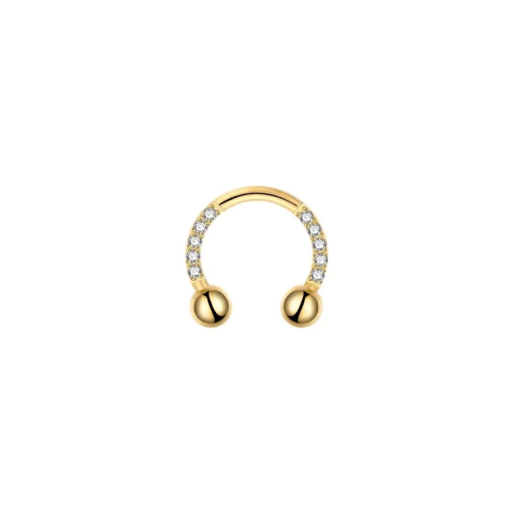 Циркуляр 10 фианитов из титана 1.2х10 мм. GOLD  